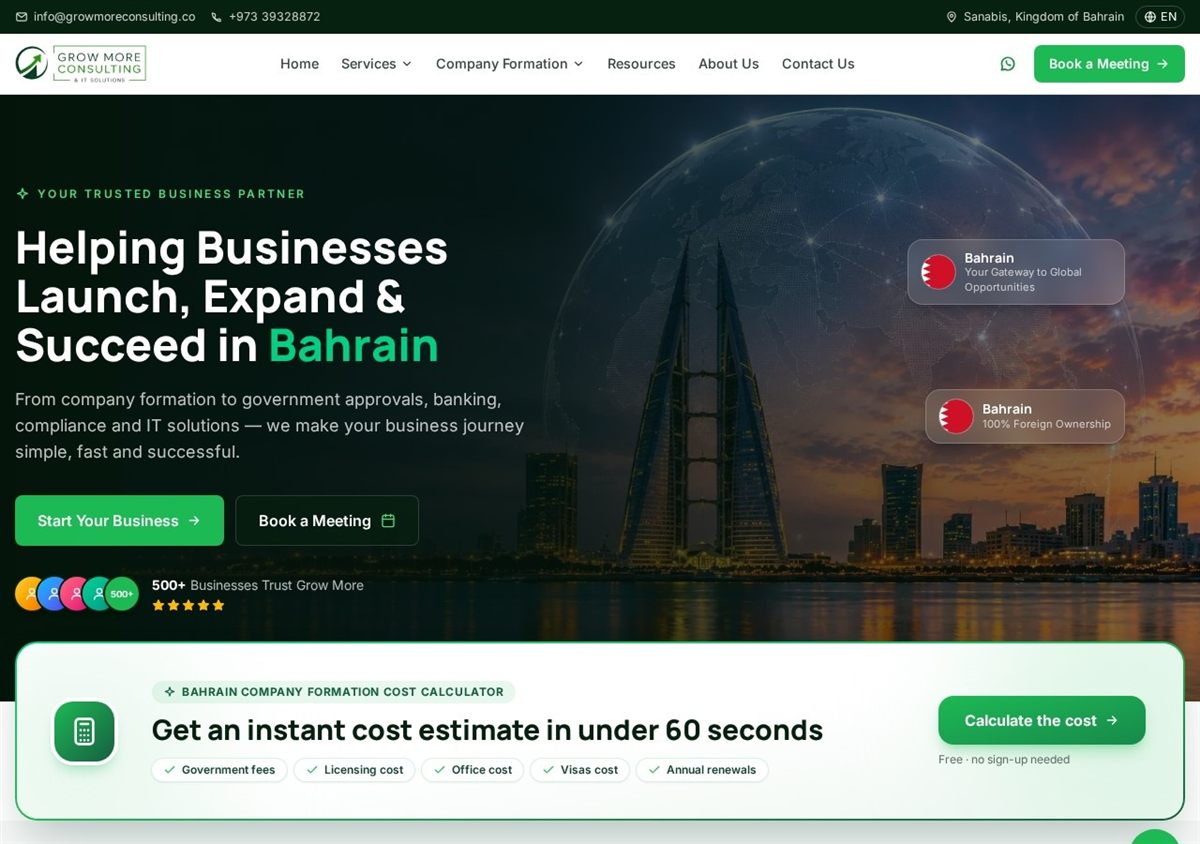Grow More Consulting — live site screenshot